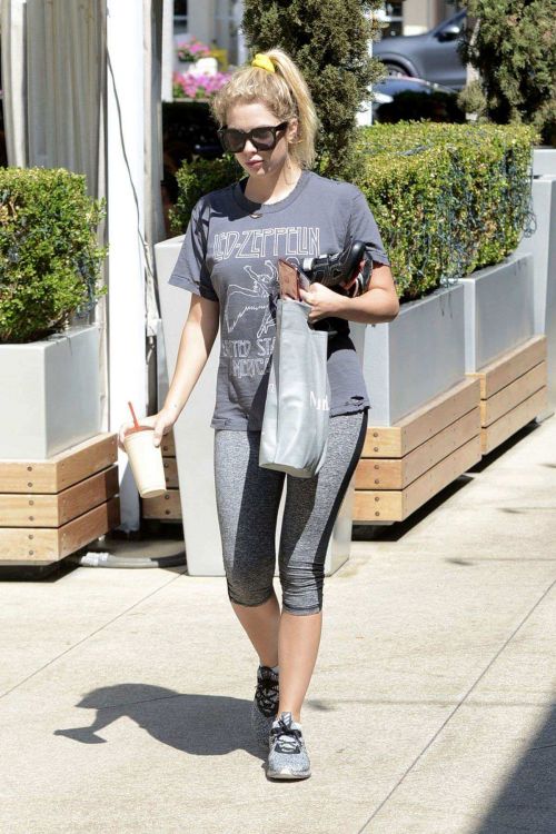 Ashley Benson in Tights Leaving a gym in West Hollywood