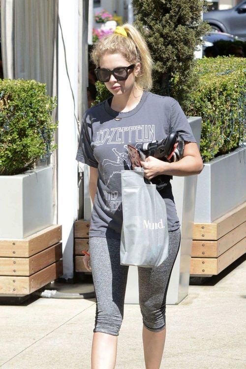 Ashley Benson in Tights Leaving a gym in West Hollywood