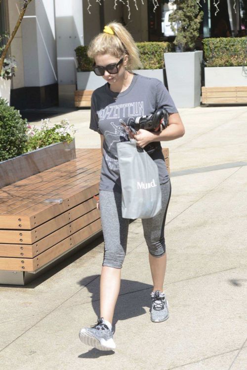 Ashley Benson in Tights Leaving a gym in West Hollywood