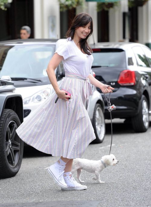 Daisy Lowe at Out For a Walk With Her Dog in Primrose Hill in London