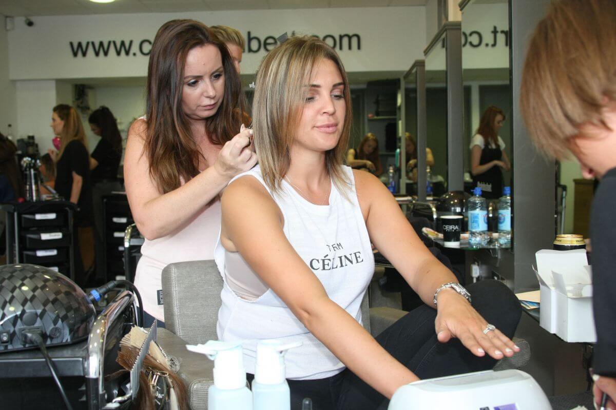 Danielle Lloyd at Ceira Labert's Hair Salon in Dublin
