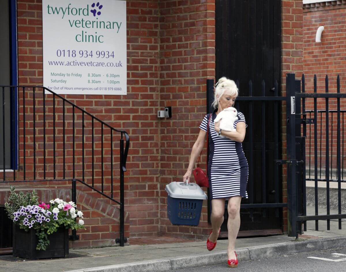 Debbie Mcgee Leaves A Veterinary Clinic In London
