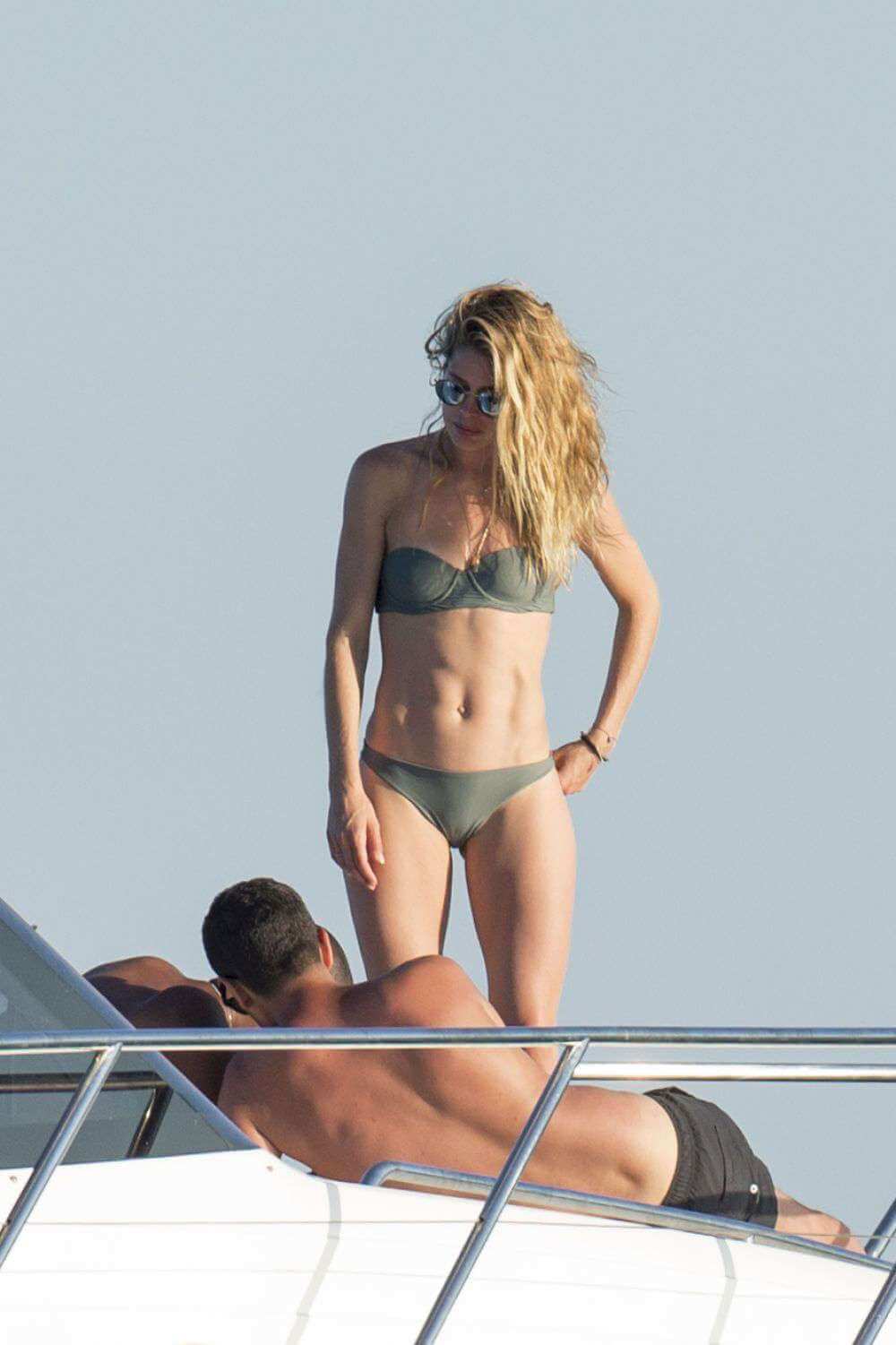 Doutzen Kroes in Bikini on a yacht in Formentera