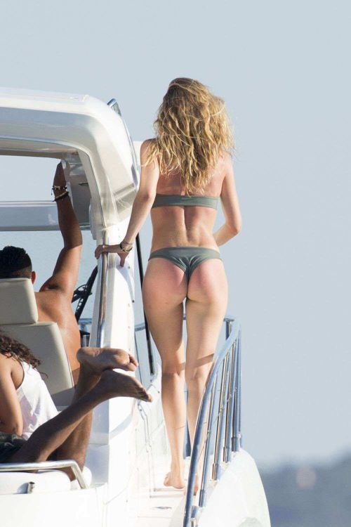 Doutzen Kroes in Bikini on a yacht in Formentera