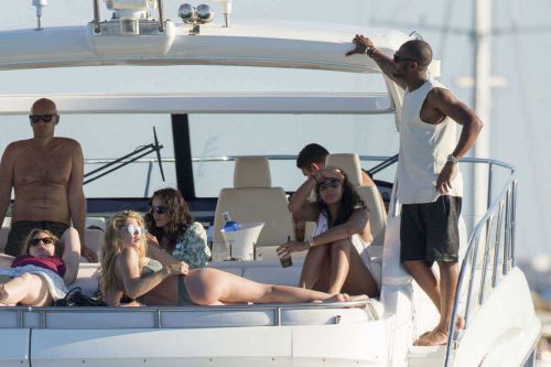 Doutzen Kroes in Bikini on a yacht in Formentera
