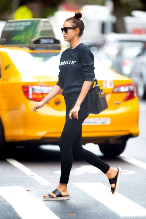 Irina Shayk in Black Jeans out in New York City 5