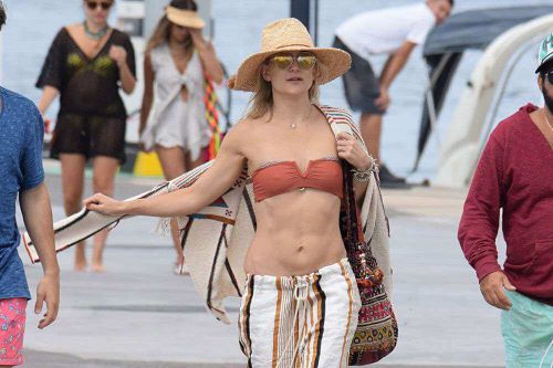Kate Hudson in a Bikini Top on a Dock in Formentera 6