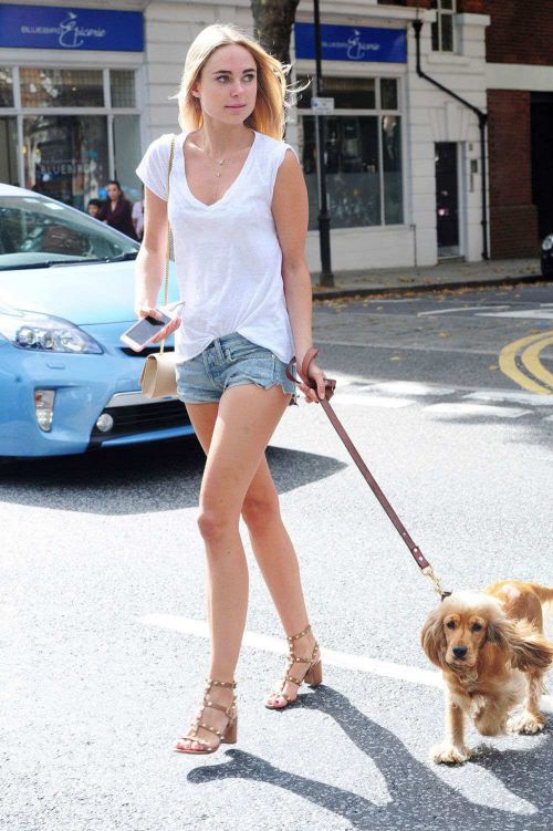 Kimberley Garner Out with Her Dog in London