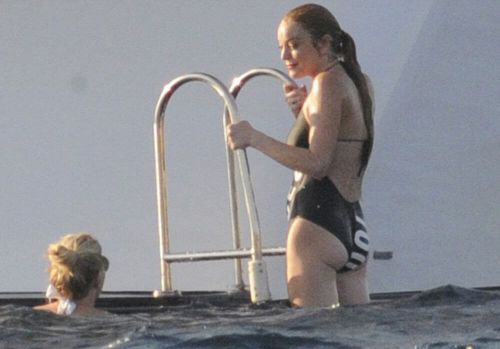 Lindsay Lohan in Bikini at a Yacht in Sardinia 2