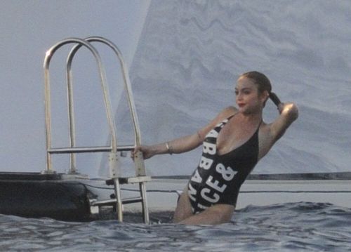 Lindsay Lohan in Bikini at a Yacht in Sardinia 3