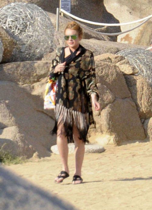 Lindsay Lohan & Hofit Golan on the beach in Sardinia Italy