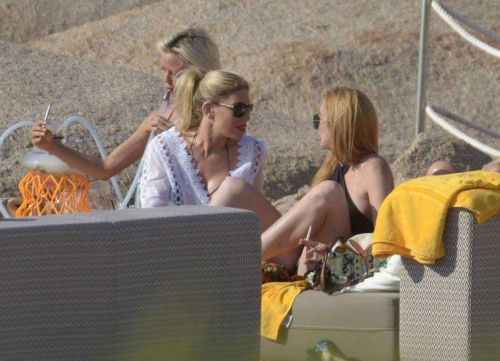 Lindsay Lohan & Hofit Golan on the beach in Sardinia Italy 2