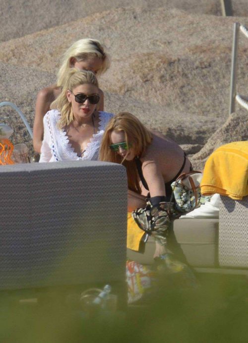 Lindsay Lohan & Hofit Golan on the beach in Sardinia Italy 5