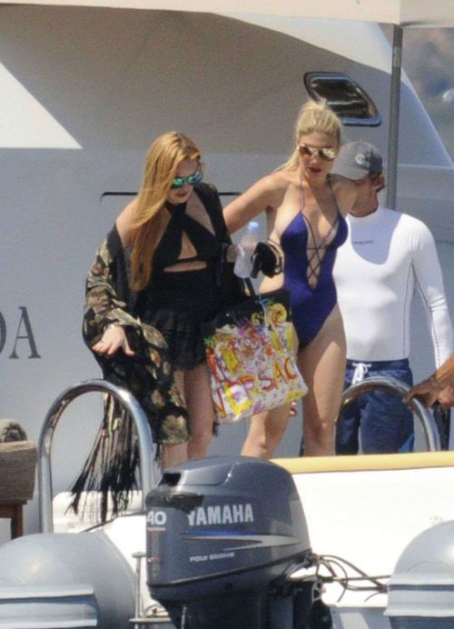 Lindsay Lohan & Hofit Golan on the beach in Sardinia Italy 13