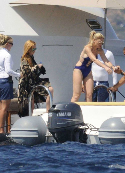 Lindsay Lohan & Hofit Golan on the beach in Sardinia Italy 22