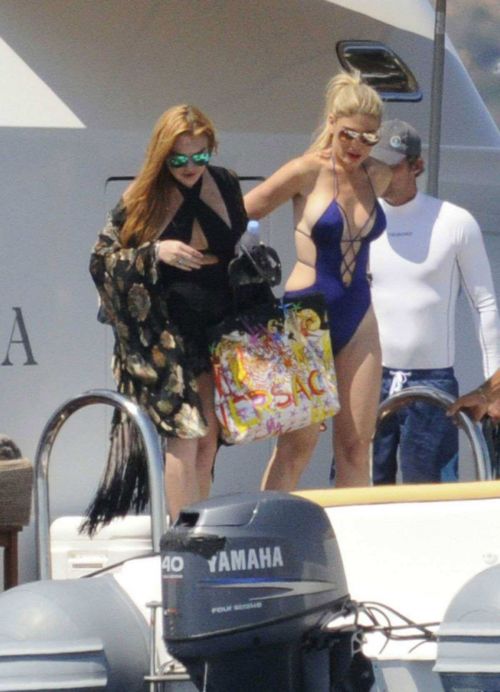 Lindsay Lohan & Hofit Golan on the beach in Sardinia Italy 16