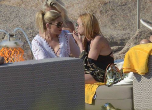 Lindsay Lohan & Hofit Golan on the beach in Sardinia Italy 27