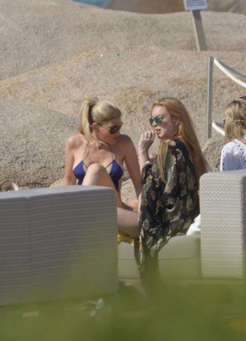 Lindsay Lohan & Hofit Golan on the beach in Sardinia Italy 4