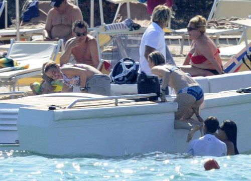 Lindsay Lohan Wears Floral Bikini While Yachting in Sardinia 12