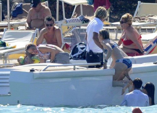 Lindsay Lohan Wears Floral Bikini While Yachting in Sardinia 13