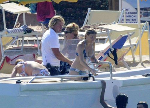 Lindsay Lohan Wears Floral Bikini While Yachting in Sardinia 16