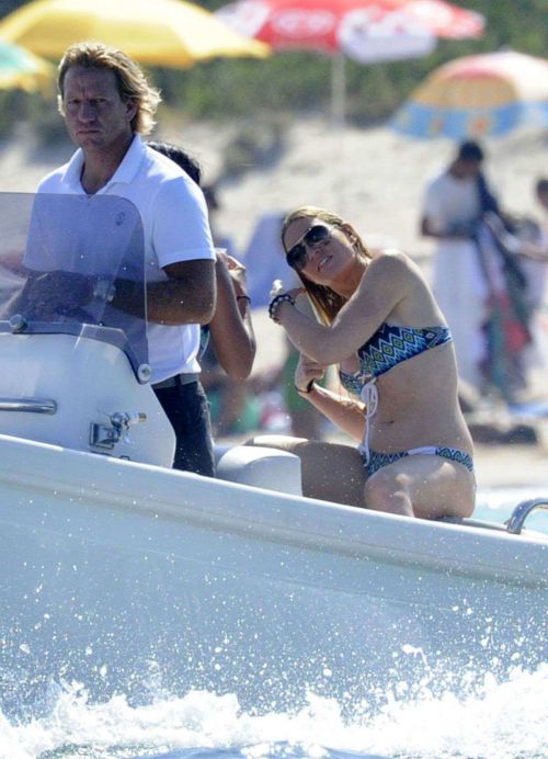 Lindsay Lohan Wears Floral Bikini While Yachting in Sardinia 24