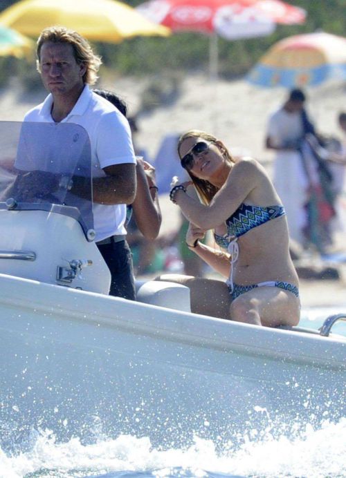 Lindsay Lohan Wears Floral Bikini While Yachting in Sardinia 17