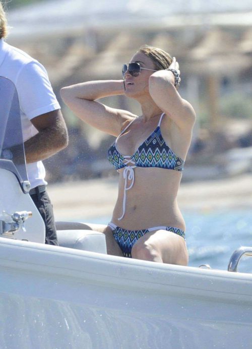 Lindsay Lohan Wears Floral Bikini While Yachting in Sardinia 25