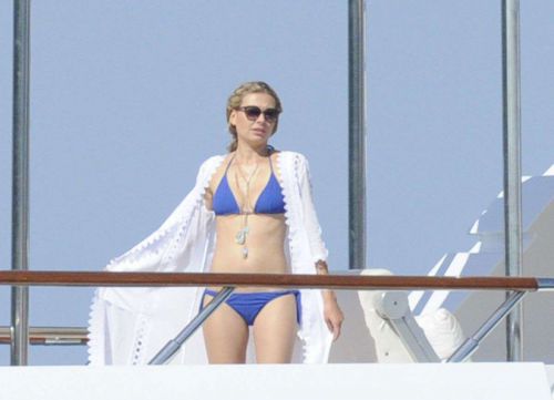 Lindsay Lohan Wears Floral Bikini While Yachting in Sardinia 6
