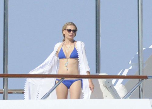 Lindsay Lohan Wears Floral Bikini While Yachting in Sardinia 25