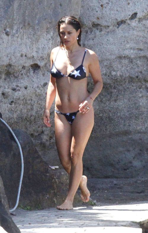 Lola Ponce in Black Bikini in Ischia