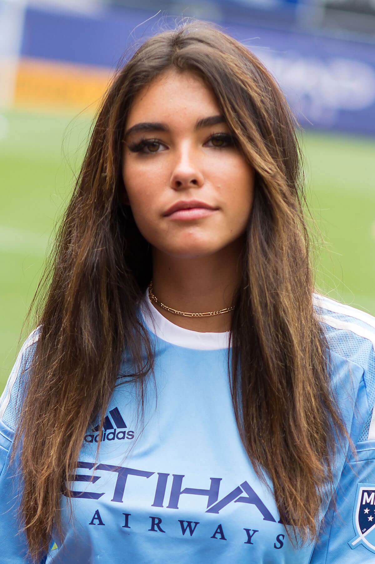 Madison Beer Sings the national anthem at Yankee Stadium in New York