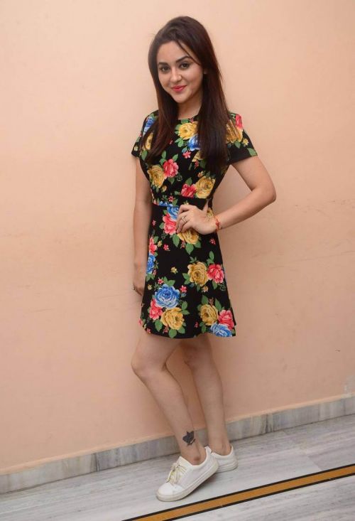 Actress Ragini Nandwani in Black Floral Dress 7