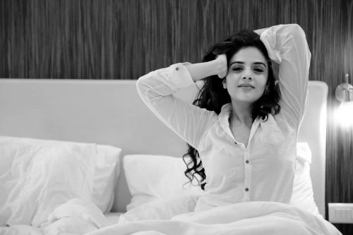 Actress Srimukhi Photoshoot in White Shirt 1