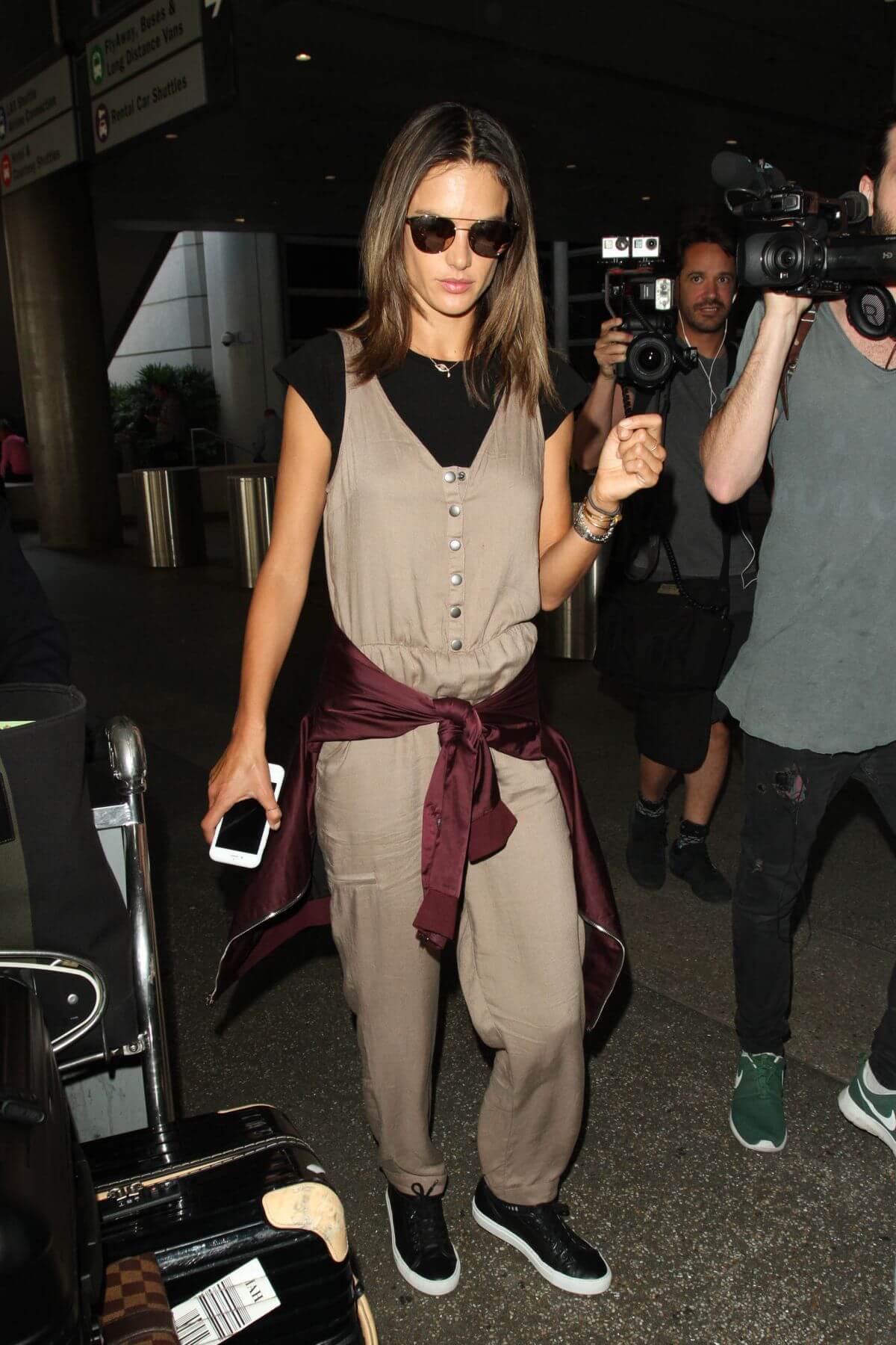 Brazilian Model Alessandra Ambrosio at LAX Airport in Los Angeles