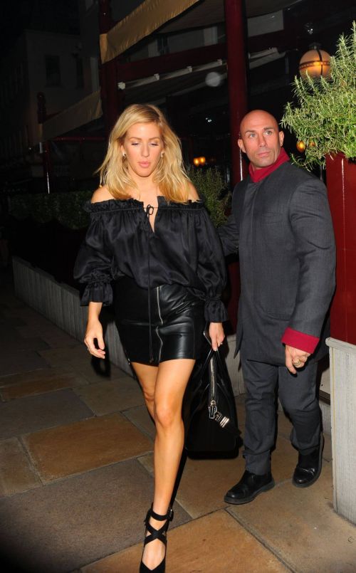 Ellie Goulding in Black Skirt at Lou Lous in London Photos