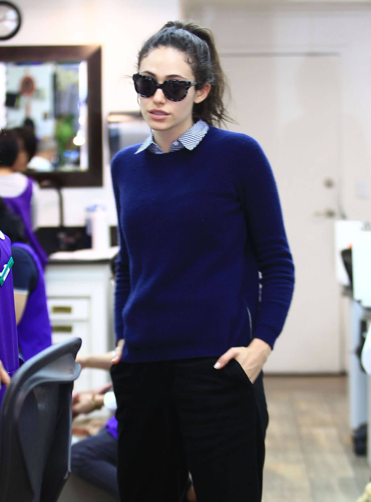 Emmy Rossum at a Nail Salon in Beverly Hills