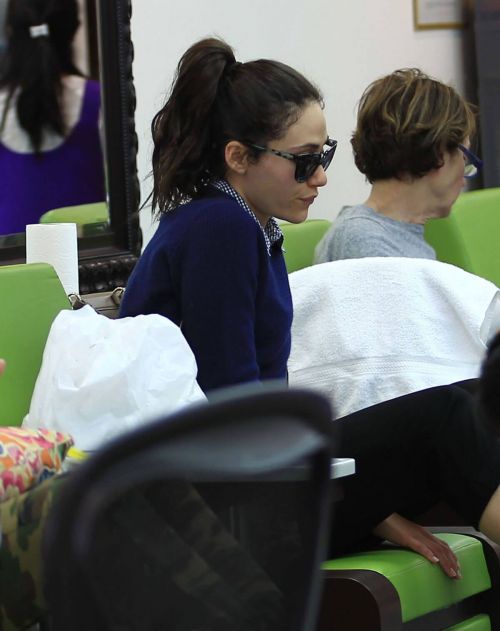 Emmy Rossum at a Nail Salon in Beverly Hills