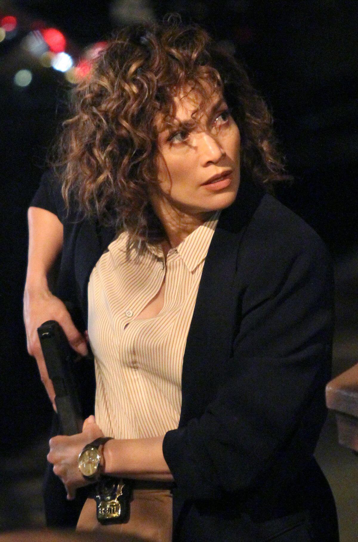Jennifer Lopez on the Set of Shades of Blue in New York