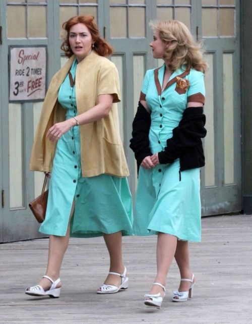 Kate Winslet & Juno Temple Wear Matching Blue Dresses for Woody Allen Movie