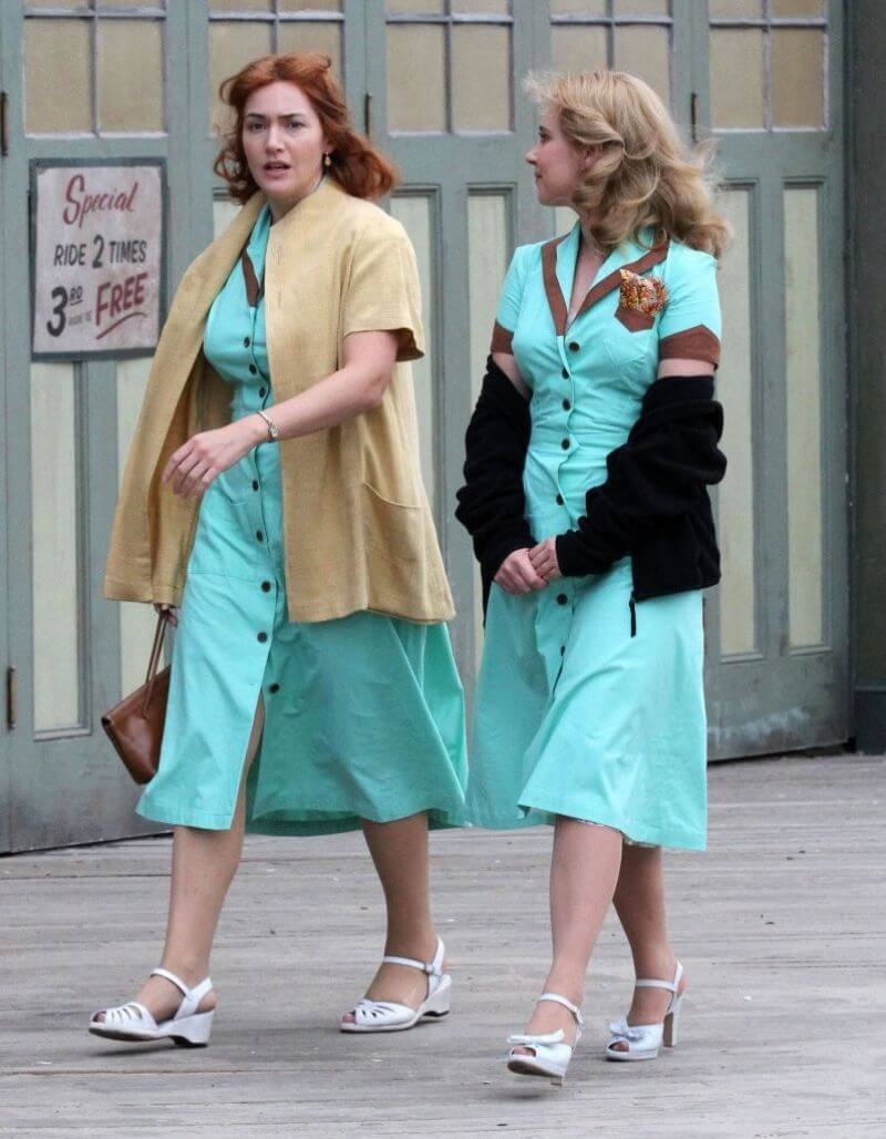 Kate Winslet & Juno Temple Wear Matching Blue Dresses for Woody Allen Movie