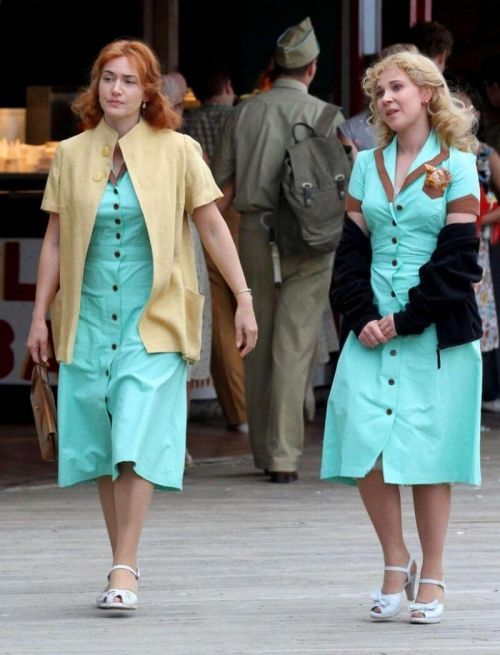 Kate Winslet & Juno Temple Wear Matching Blue Dresses for Woody Allen Movie 1