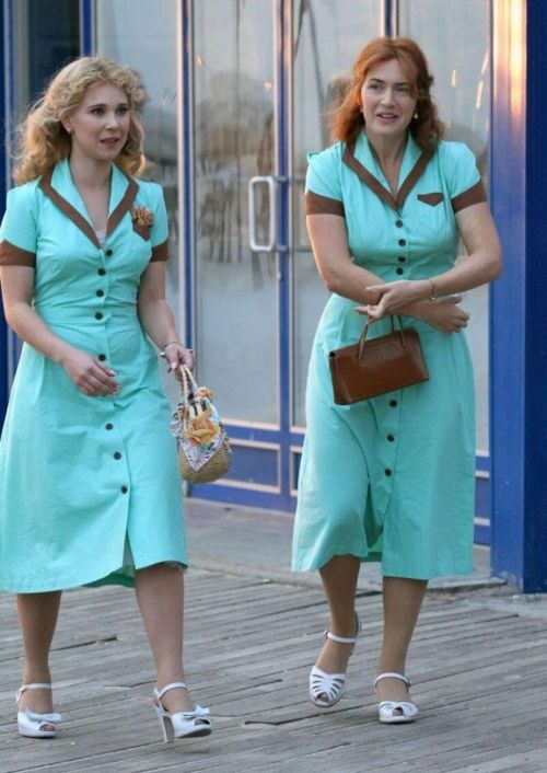 Kate Winslet & Juno Temple Wear Matching Blue Dresses for Woody Allen Movie 4
