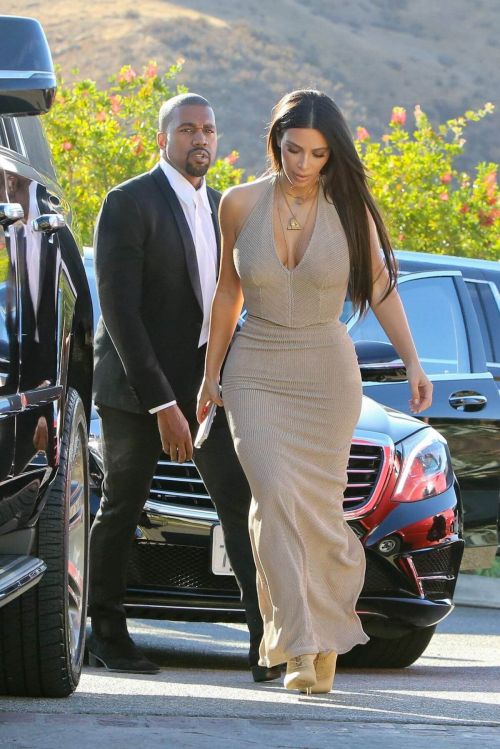 Kim Kardashian and Kanye West At Wedding Of Their Friends In Simi Valley 1