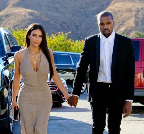 Kim Kardashian and Kanye West At Wedding Of Their Friends In Simi Valley 2