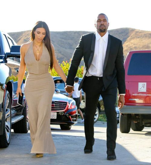 Kim Kardashian and Kanye West At Wedding Of Their Friends In Simi Valley 5