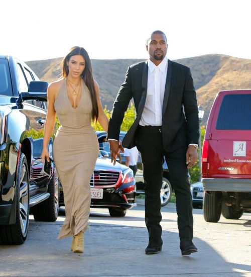 Kim Kardashian and Kanye West At Wedding Of Their Friends In Simi Valley 6