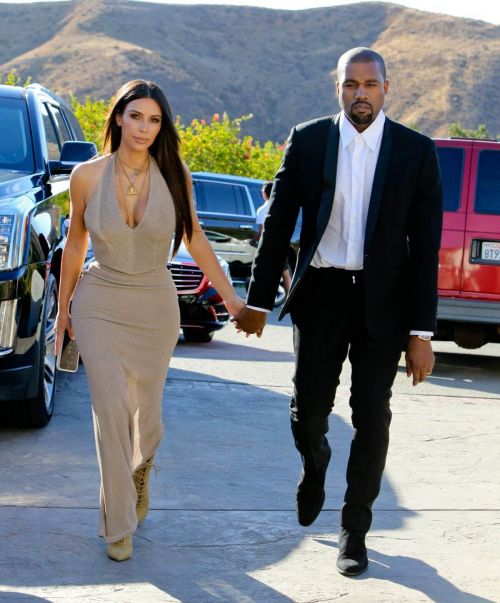 Kim Kardashian and Kanye West At Wedding Of Their Friends In Simi Valley 8