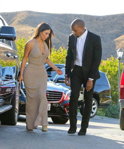Kim Kardashian and Kanye West At Wedding Of Their Friends In Simi Valley 3