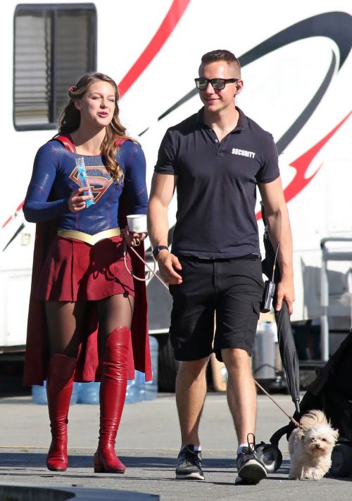 Melissa Benoist on the Set of Supergirl in Vancouver 2